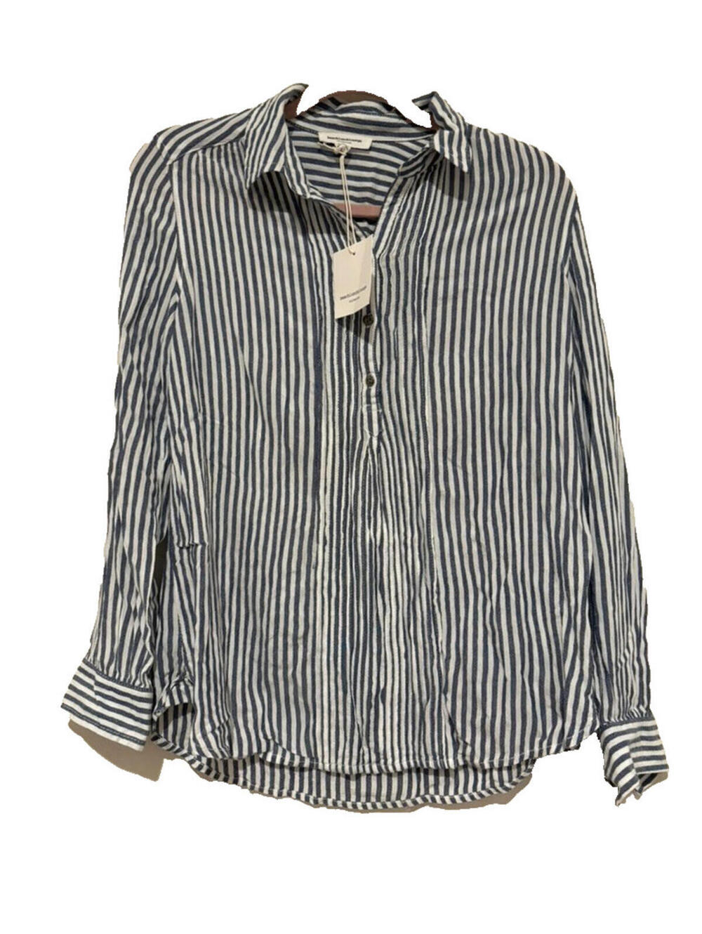 Beach Bunch Loungs sz XS blue/white stripe long sleeve buttondown shirt G new
